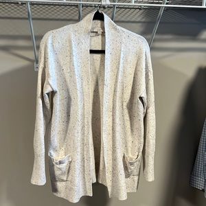 LOFT Speckled Cream Cardigan